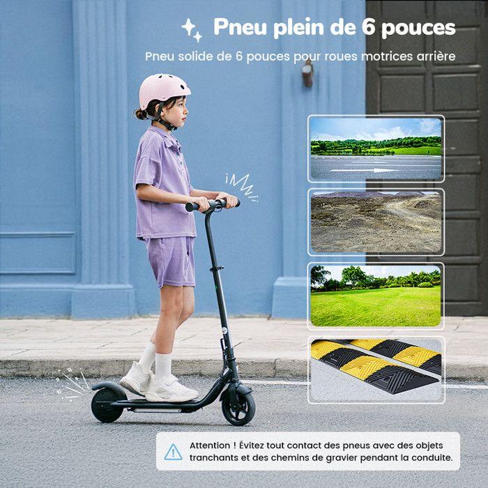 Trottinette Électrique Enfant 6’’ K2Pro-3 Vitesses (5/10/16 km/h)-150W-2,6 Ah-LED Multicolores-Cadeau For kids 6-12 ans-Noir