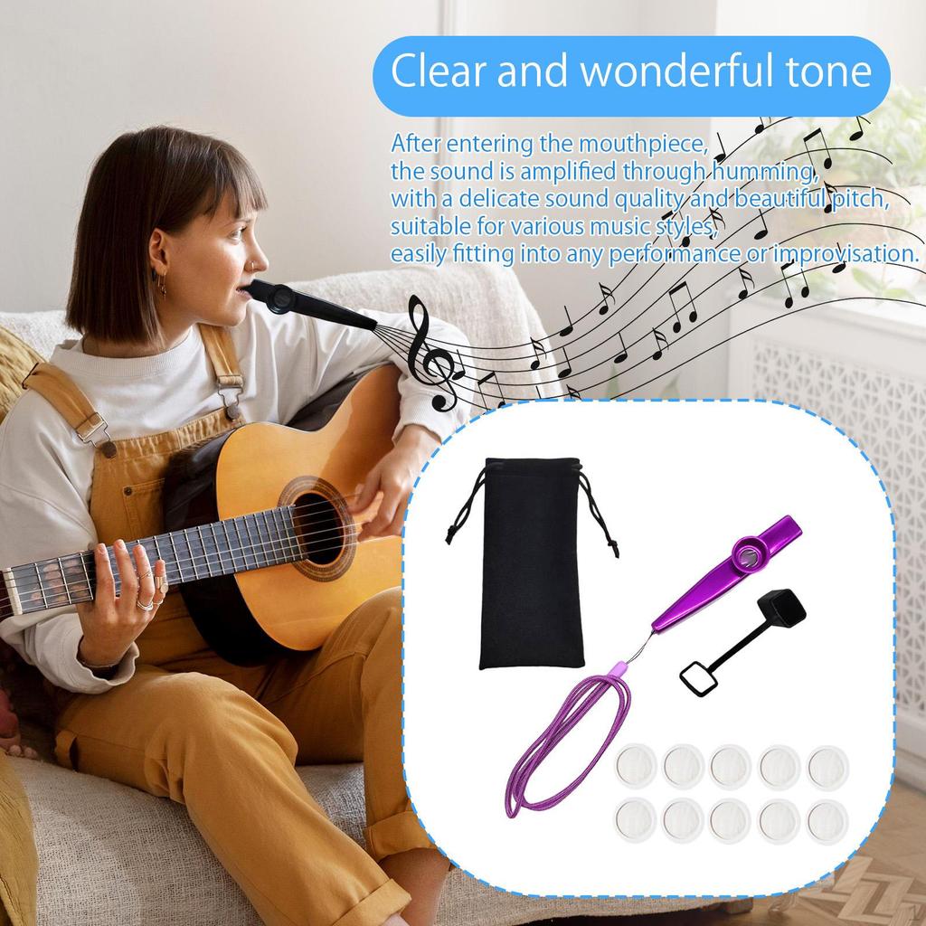 Flöte Musikinstrument Gitarrenpartner, Leichtes Mundstück mit Membranen für Aufführung