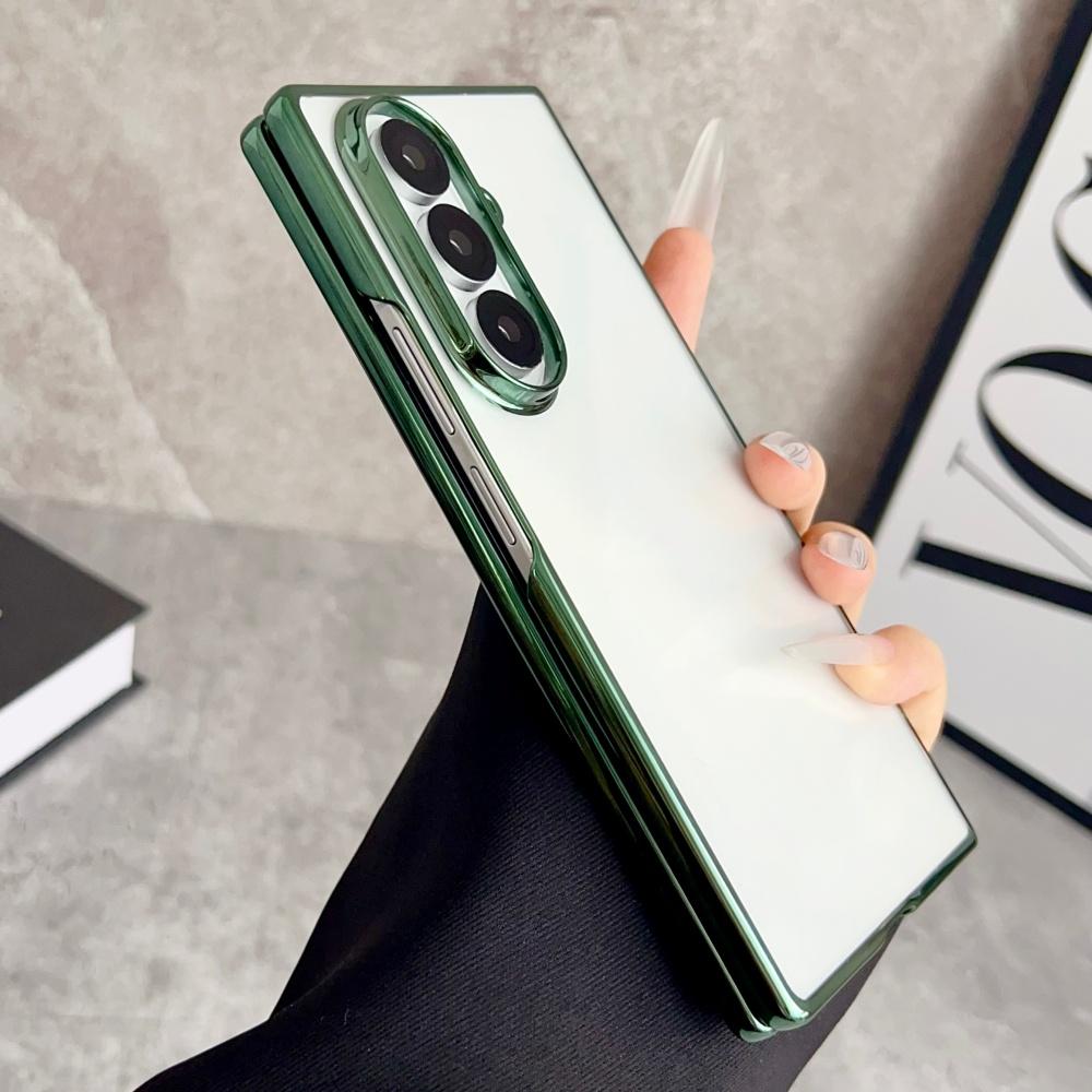 Plating Transparent Soft Silicone Case For Samsung Galaxy Z Fold 7 6 5 5G Ultra Thin Shockproof Protection Cover For Z Fold7