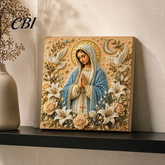 Einzigartige Schreibtisch-Dekorationen DIY Jesus Perlenkunst-Set, Diamantmalerei für Erwachsene, Christliches Mosaik Kreative Schlafzimmer-Accessoires Bastel Christ