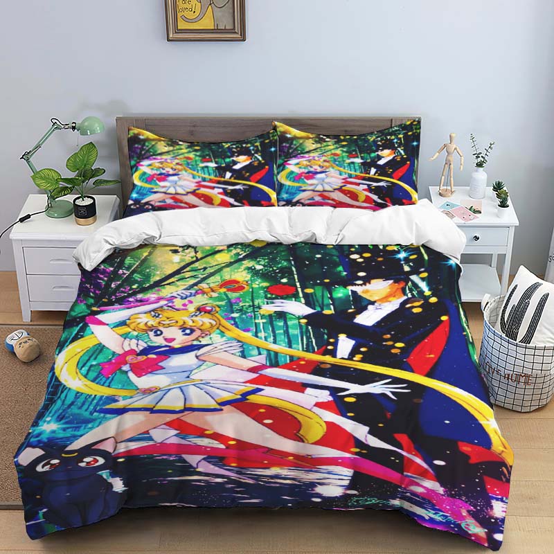 3-teiliges Sailor Moon Anime Cartoon Deluxe Bettwäsche-Set, Inklusive Großer und King-Size Größen, Perfekt Als Feiertagsgeschenk.22