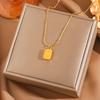 Exquisite 18K Gold-Plated Titanium Steel Necklace - Women's Clavicle Chain Jewelry, Fade-Resistant