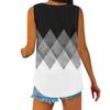 Women Summer Sleeveless Casual Printed V Neck T Shirt Tops Blouse