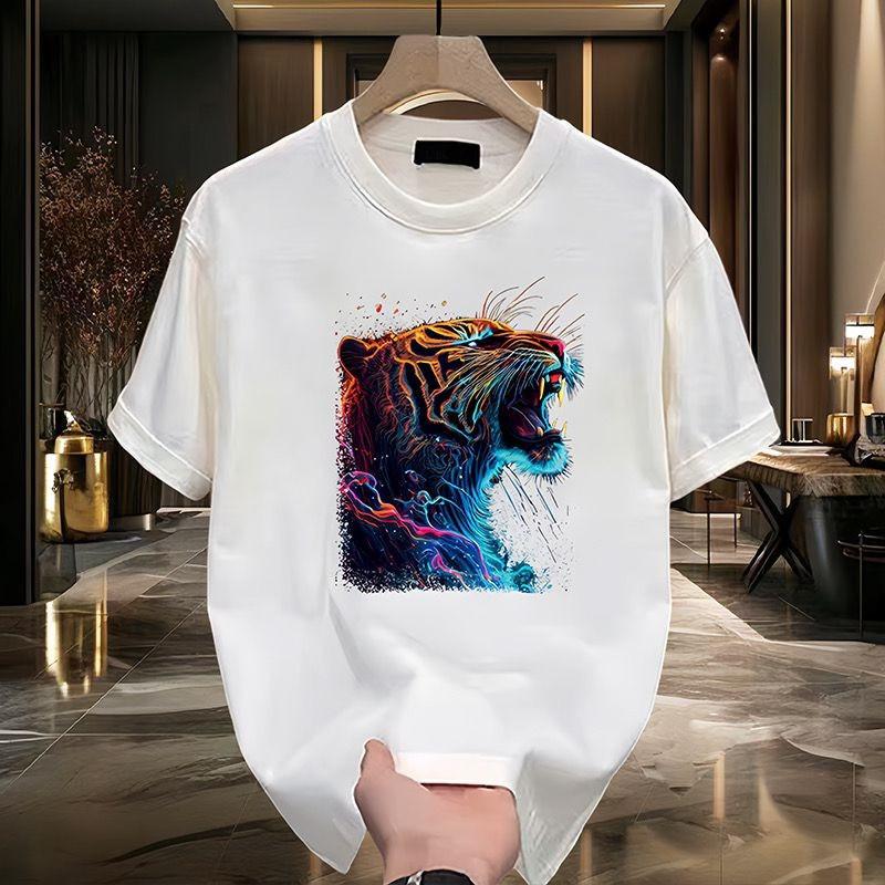 Trendy Brand Short-Sleeved Pure Cotton Men'S Printed T-Shirt Trendy Men'S And Women'S Versatile Round Neck T-Shirt Men'S