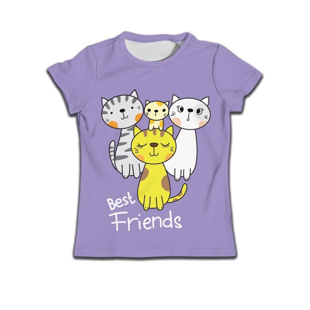 

New Cartoon T-shirt Kids Boys Children Clothes Girls Cats Graphic T Shirts Boy Baby Summer Top Girl Birthday Short Sleeve 90