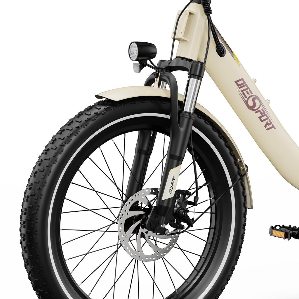 "ONESPORT OT16-2 Folding E-Bike - 250W Motor, 120km Range, 20" Tires, Shimano 7-Speed, IPX5 Waterproof, Compact Design"