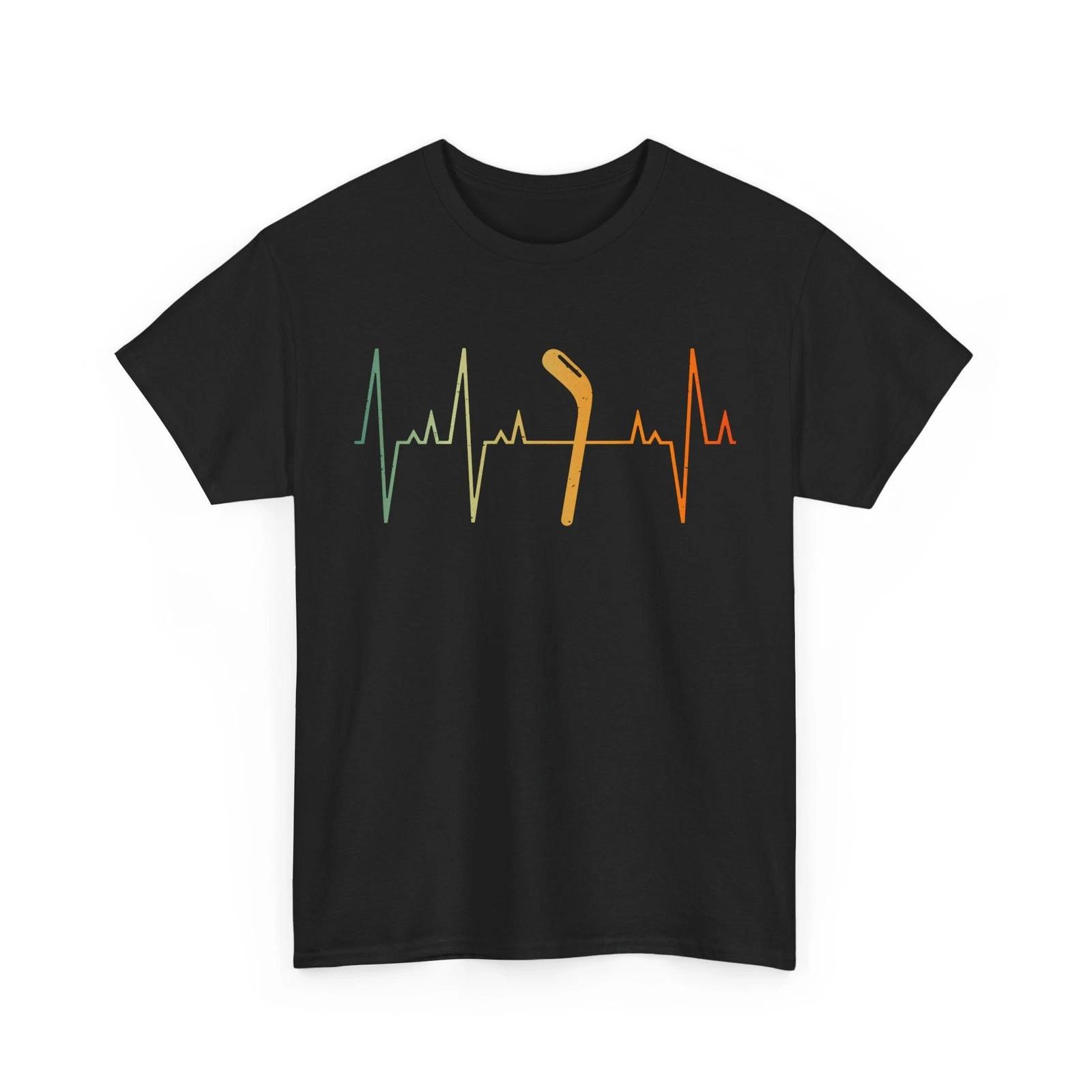 Hockey Stick Heartbeat T shirt, Ice Hockey Sports Lovers Hockey Player Shirt S
