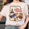Lets Summon Demons Aesthetics T Shirt Unisex Summer Casual Harajuku Cartoon Print Satan Short Sleeve Tops Camiseta Streetwear