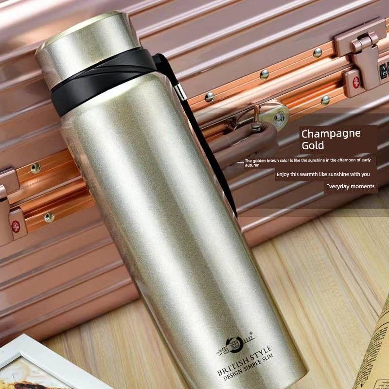 304 Stainless Steel Large-Capacity Thermos Cup, Smart Portable Outdoor Fitness Business Tea Cup, Sports Water Bottle