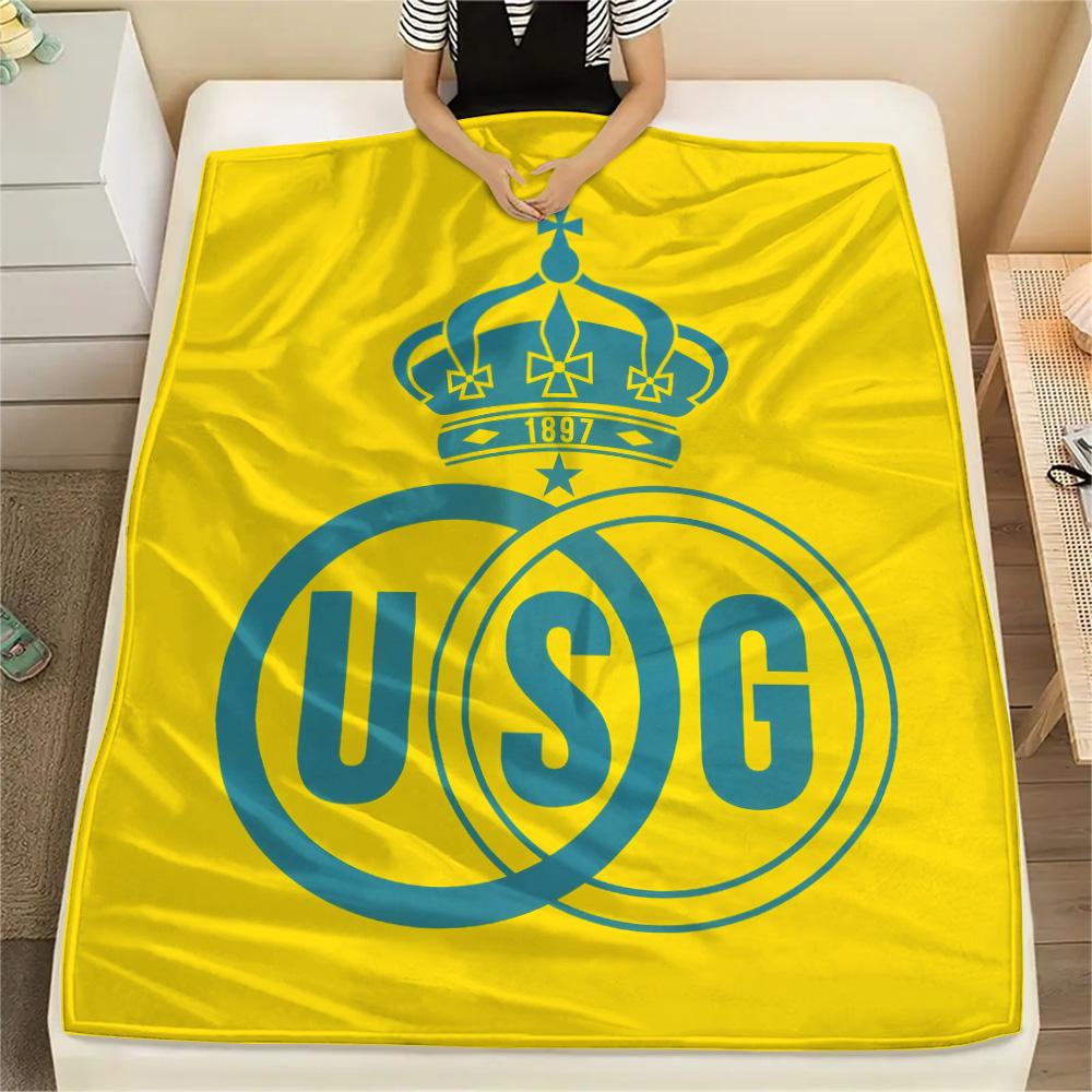 Royal Union Saint-Gilloise Flanelldecke mit Aufdruck, Hohe Qualität, Bequem für alle Jahreszeiten, Heimdekoration, Wärme und Komfort