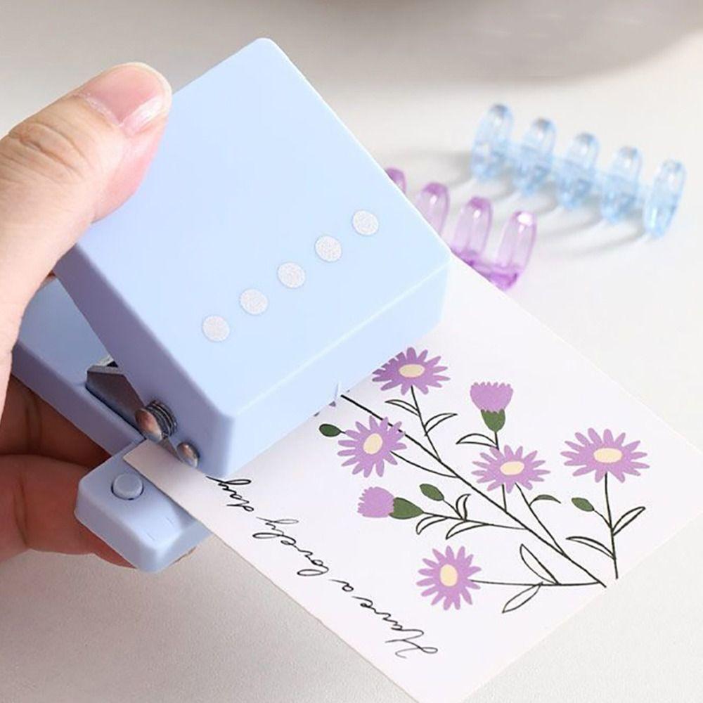 3/5-Hole Hole Punching Machine Mini Size DIY Book Page Stitcher Paper Hole Puncher Book Binding