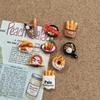 10PCS Resin Cute Simulation Food Resin Bread Pizza Simulation Lobster DIY Scrapbook Frame Hairpin Craft Phone Doll Miniature