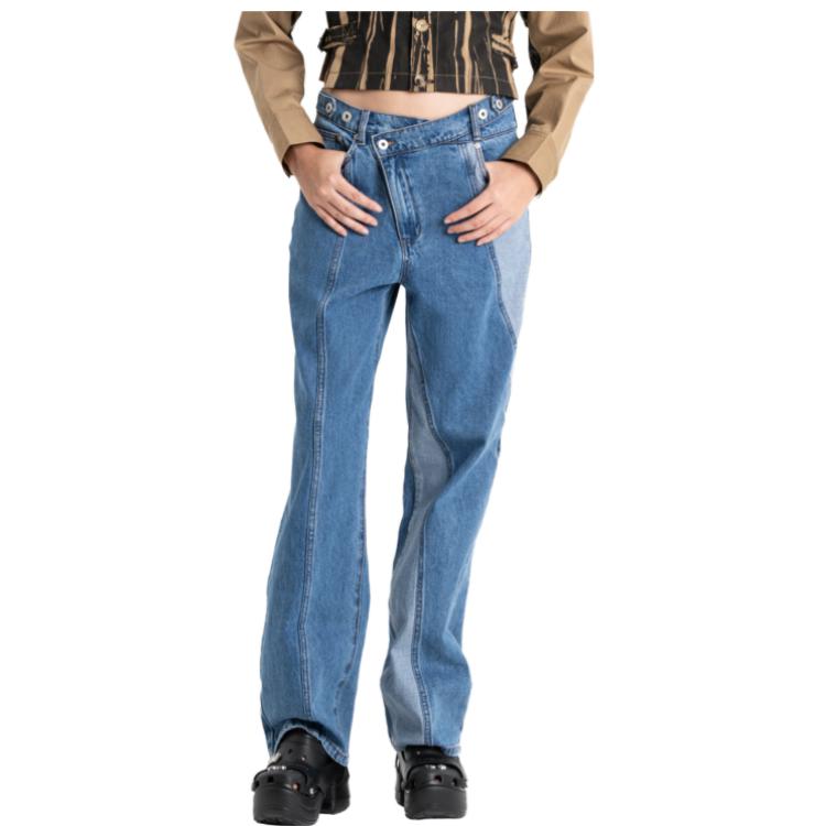 Feng Chen Wang logo-patch cotton straight-leg trousers FUS15TR20B