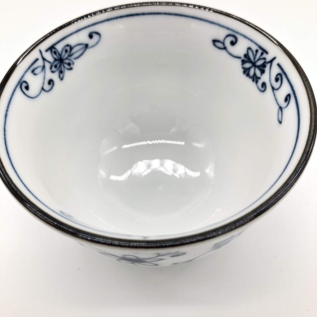 Japanese Ceramic Art, Line Arabesque Design, Set of Teacups with Tea Saucers