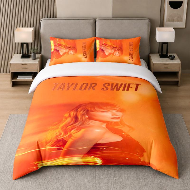 Juego de Cama de 3 Piezas, Taylor Swift 1 Funda Nórdica y 2 Fundas de Almohada, Decoración de Ropa de Cama Estampada Para Habitación de Invitados