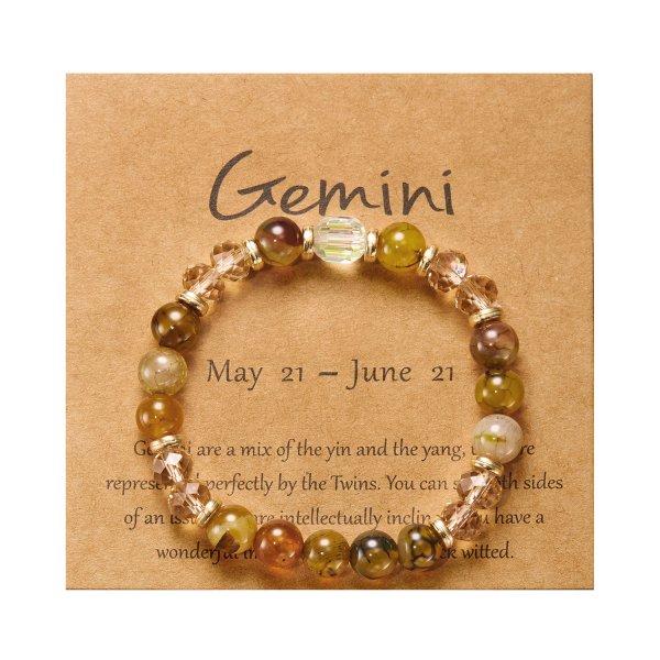 Fashion 12 Zodiac Crystal Beaded Bracelet Aries Taurus Gemini Cancer Leo Virgo Libra Scorpio Aquarius Pisces Women Jewelry Gift