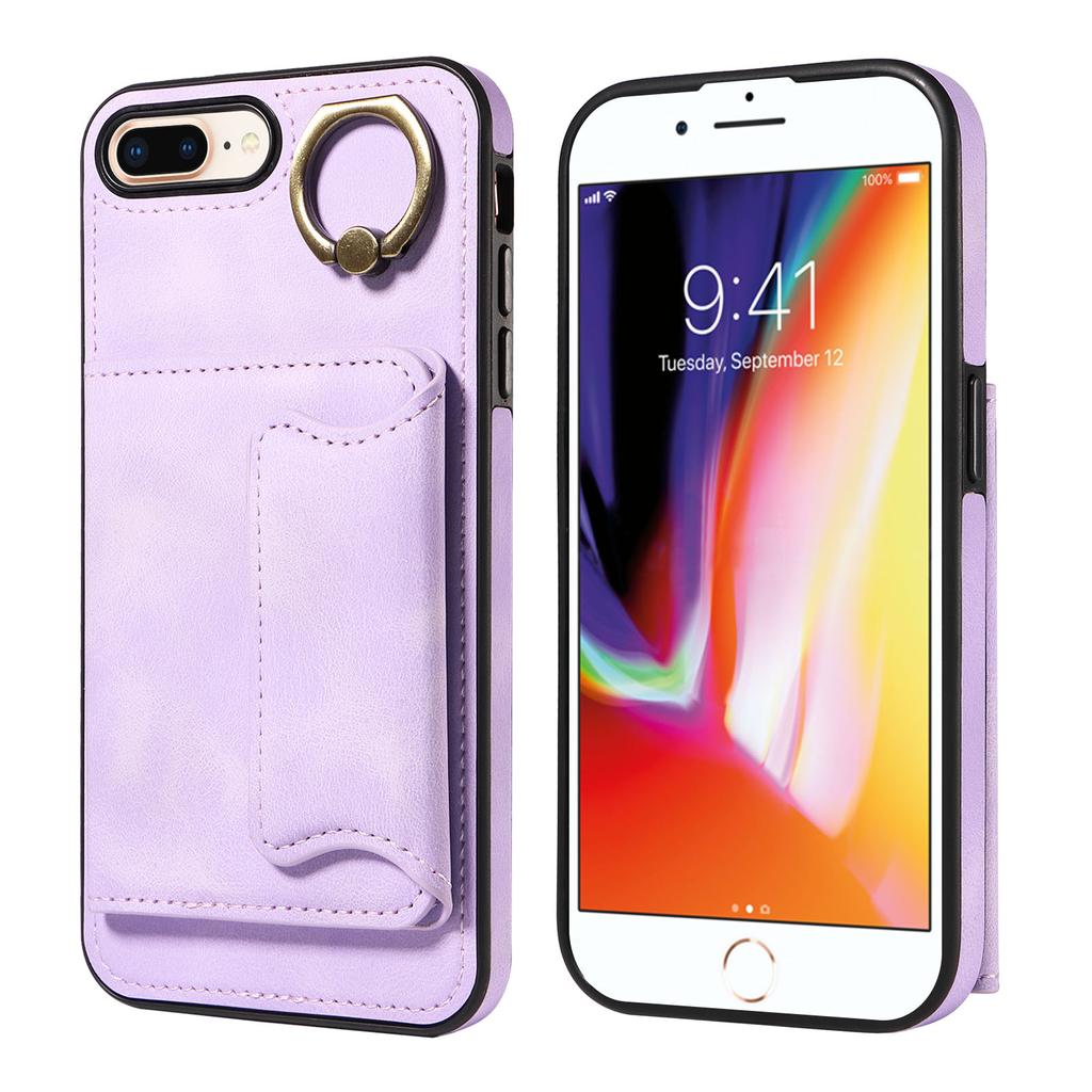 Ring Bracket Card Holder Slots Cover Phone Case for iPhone 7,iPhone 8,iPhone 7 Plus,iPhone 8 Plus,iPhone SE 2020,iPhone SE 2022