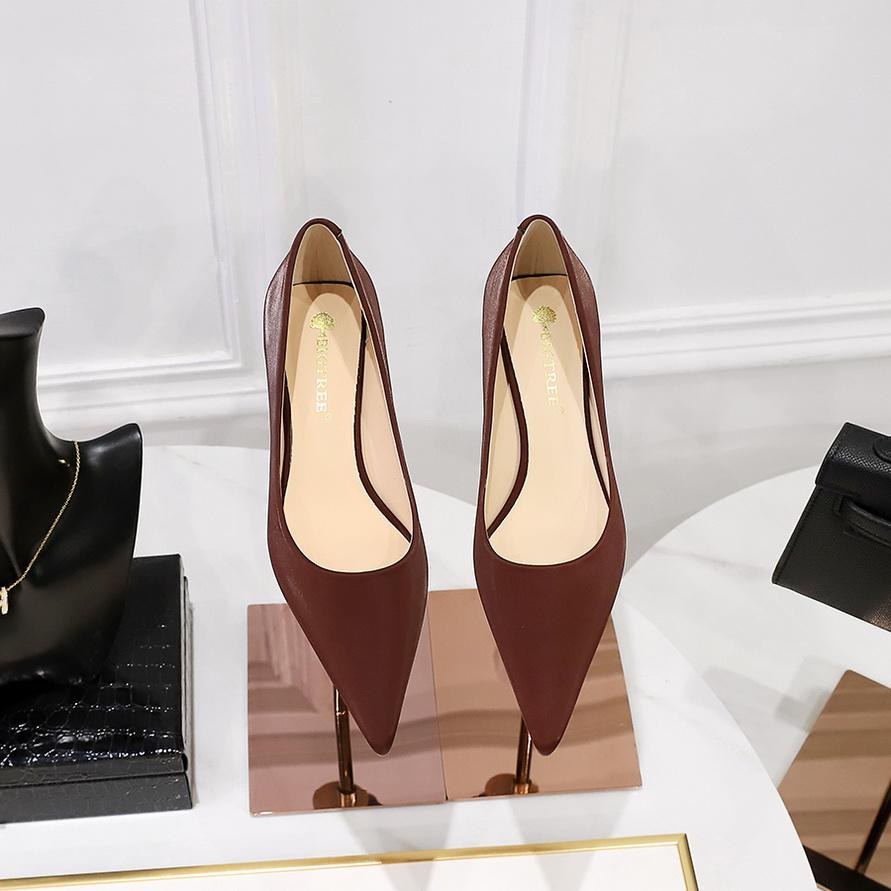 Fashionable Minimalist Sexy Banquet Women's Shoes with Thin Heels Shallow Mouth Pointed Toe, Spring Single Shoes