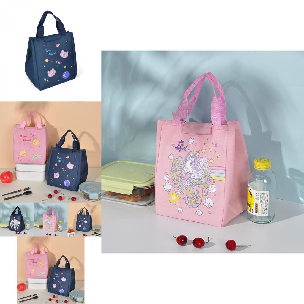 Oxford Cloth Cartoon Lunch Bag With Insulation And Storage Function For Office Workers