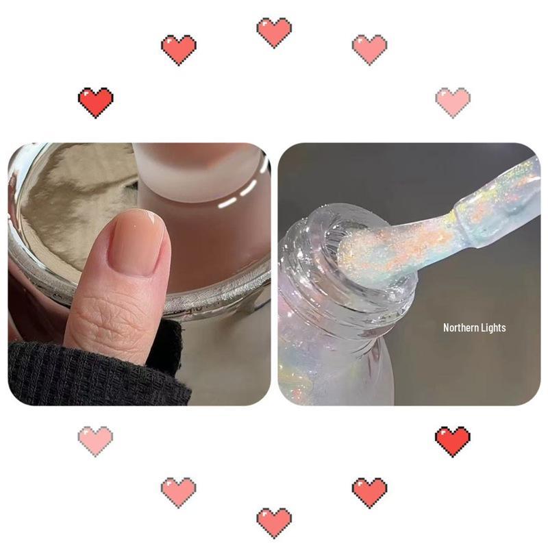 Peelable Odorless Water-based Nail Polish - Quick-drying, No-bake, Ice-clear Solid Nude Color for Students