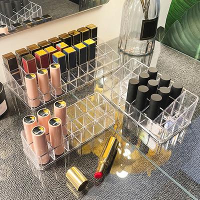 Lippenstift-Aufbewahrungsbox, platzsparend, transparent, 12/18/36 Gitter, für Damen, Make-up, Lipgloss-Halter, für den täglichen Gebrauch