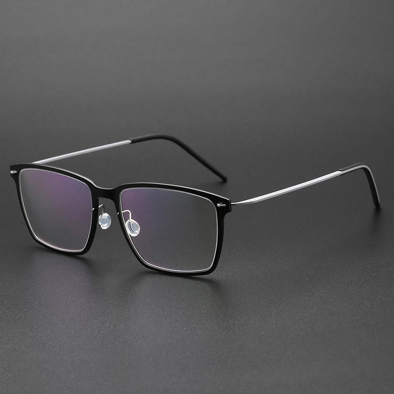 Retro Trendy Large Face Myopia Glasses - Pure Titanium 6505 Nylon Cross-Bridge Frame