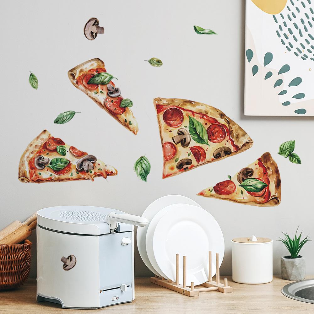 Painted Delicious Pizza Kitchen Dining Room Background Landscaping Decorative Wall Stickers