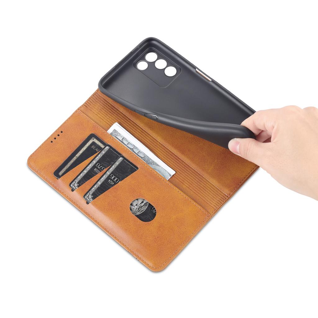 Deluxe Magnetic Adsorption Leather Case for OPPO Realme Q3s Q3 S Flip Cover Wallet Protective Case Capa Fundas Coque