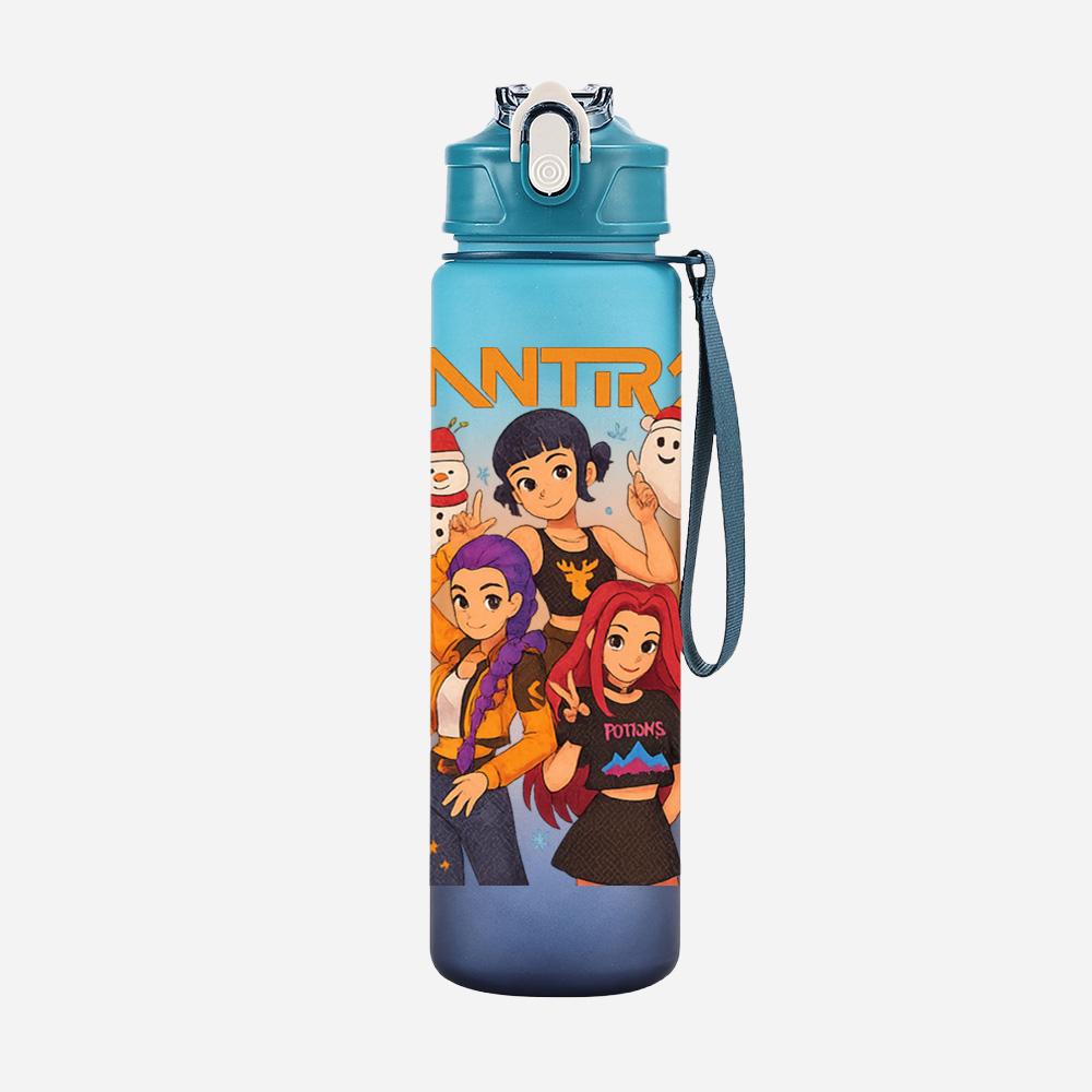 Cartoon Christmas K-Pop Demon Hunters Printed Large Capacity Drinking Cup Portable Outdoor 750Ml Water Bottle Sports Water Cup Children Kid Gift