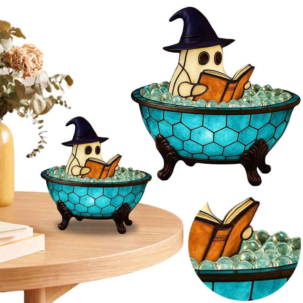 1/2pcs Halloween Ghost Bubble Bath LED Lamp Cute Ghost Night Light for Bathroom Bathtub Decor Color-Changing Mood Light