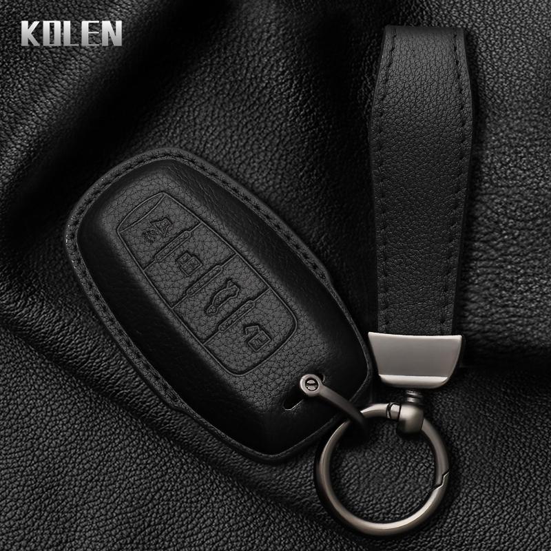Leather Car Key Case Cover Shell For Great Wall Haval Jolion  H6 H7 H4 H9 F5 F7 F7X F7H H2S Gmw Dargo Protected Keychain Fob