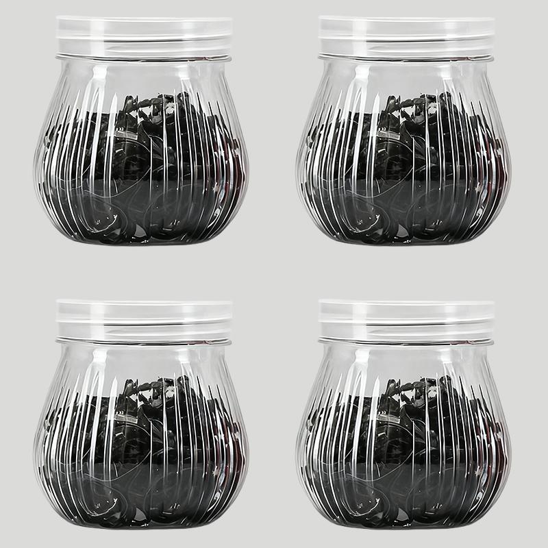 WTEMPO DIY Empty Decorative Jars Transparent Plastic Jars with Smooth Screw-on Lids Home Mini Items Organization and Storage Jars