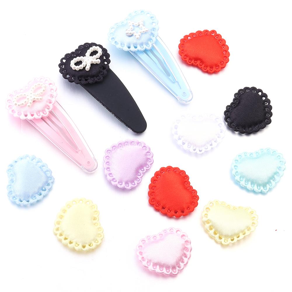 50Pcs/Lot Colorful Fabric Love Heart Petals Sponge Petal Patches For DIY Wedding Party Hairclip Clothing Decoration Supplies