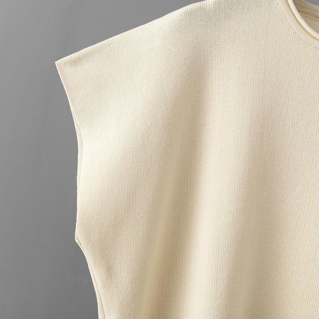 GMXIA Casual Women's Summer Solid-color Sleeveless Vest, Knitted Sweater, Wide-leg Pants, Large-sized Ice Silk Suit