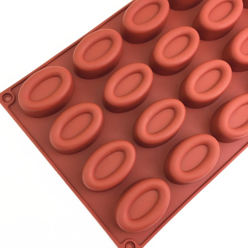 New 20 Cavity Oval Soap Mold Easy Release Soft Cupcake Pan Art Craft DIY Mold Silicone Savarin Making Mold Kitchen Baking Tools