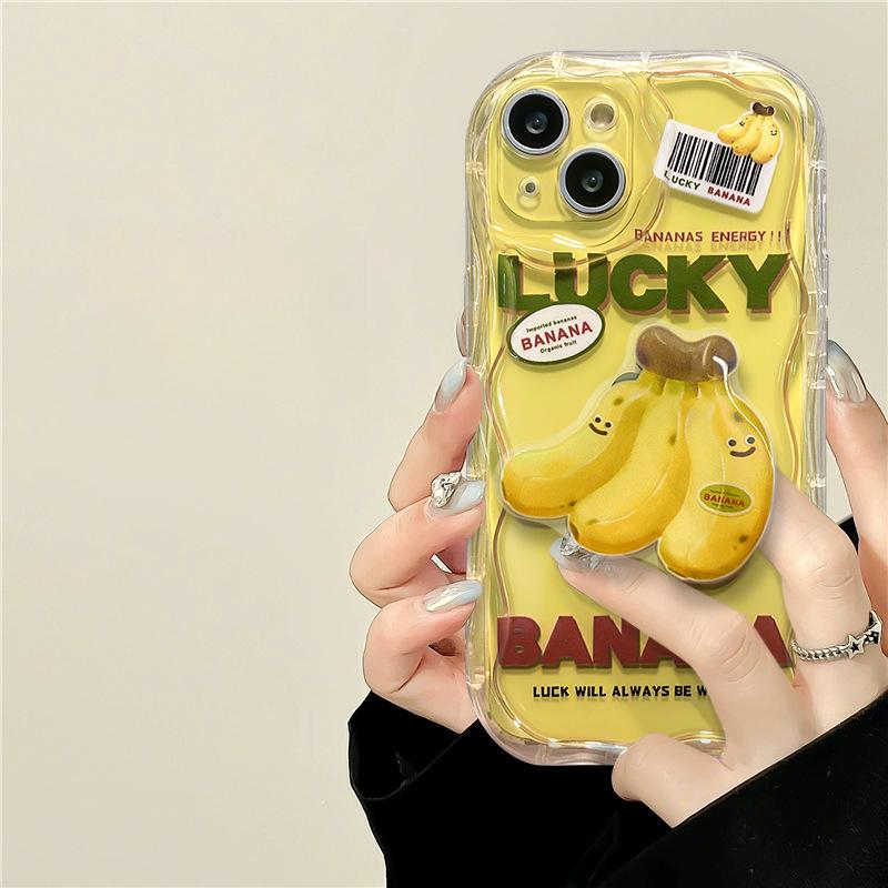 Applicable To Apple 14promax Mobile Phone Case IPhone 15/13 Funny Cute Banana Stand 12mini Transparent