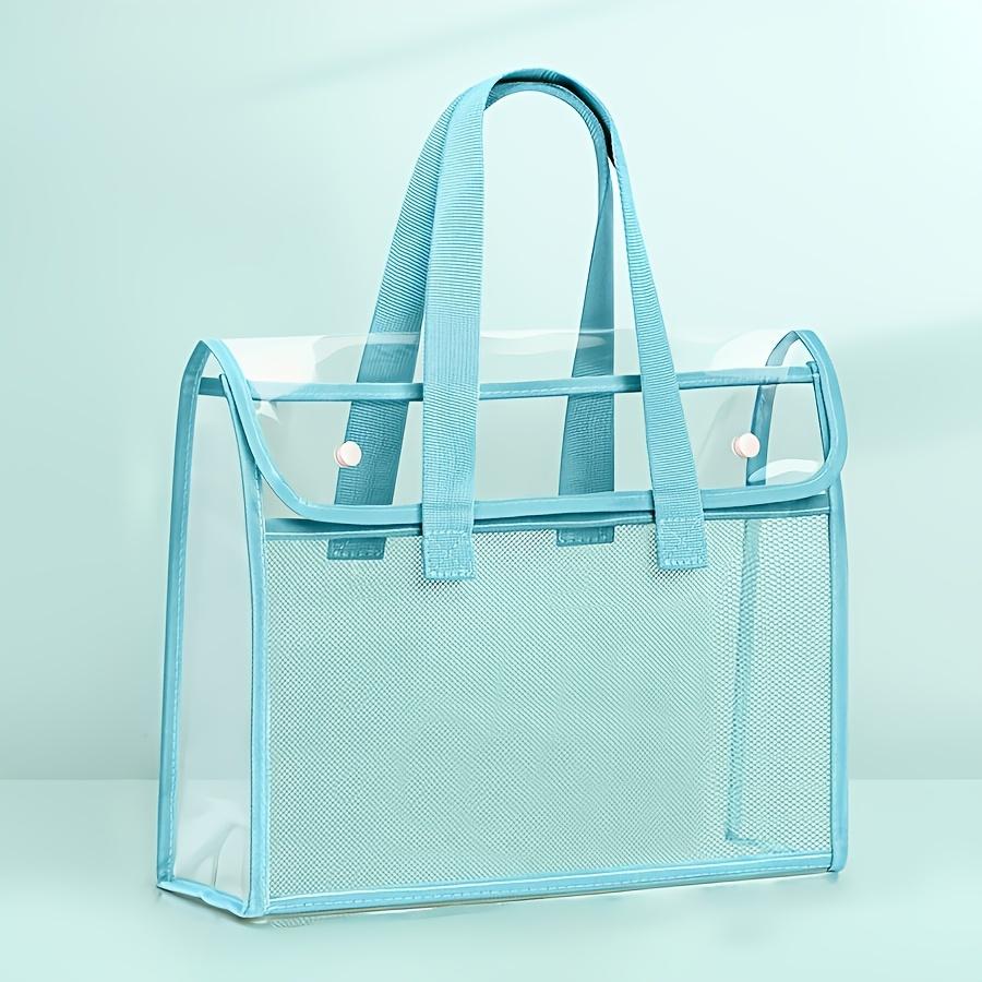 1 velkokapacitní přenosná průhledná vodotěsná ruční složka, rozšiřitelná taška na uložení souborů, PVC samolepicí taška na soubory pro z