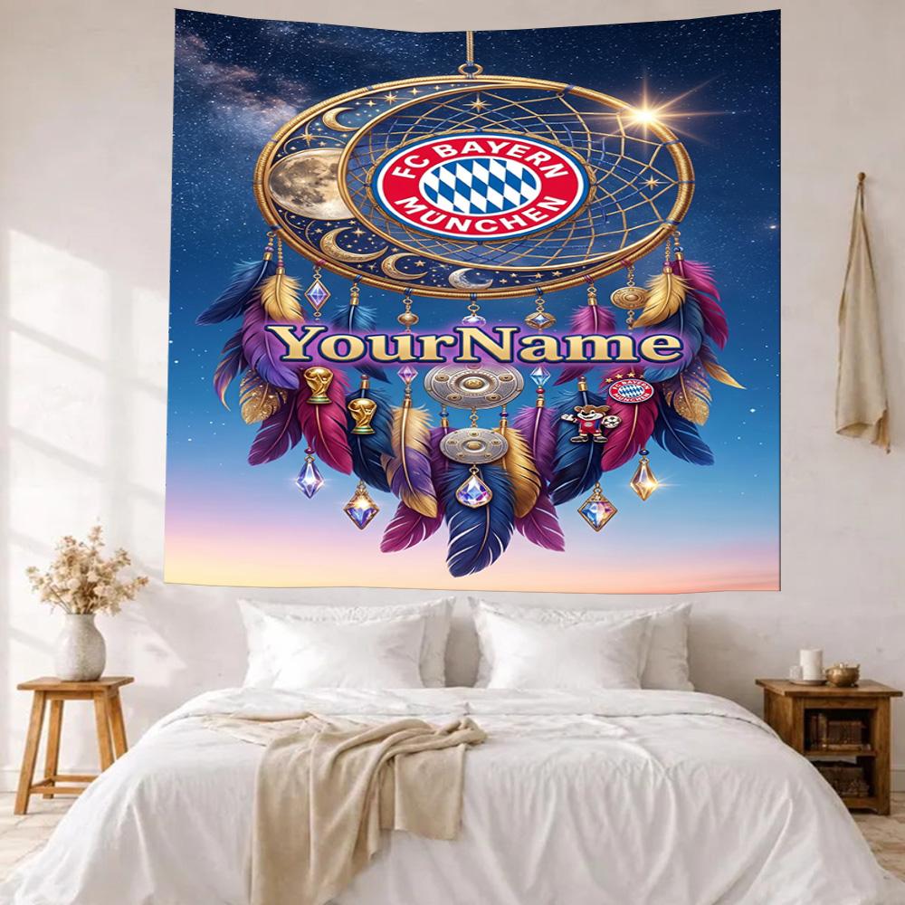 Fc Bayern Mnchen Custom Your Name Wall Decor Tapestry Art For Pet Memorial Birthdaywedding Party Backdrop Family Gift