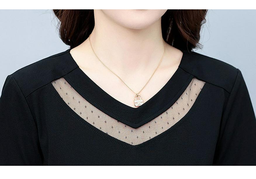 2026 Summer Plus Size Women's Mesh Embroidered Short-Sleeved Slimming Dress