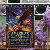 2D Flat Decorative 8×12 Inch Aluminum Plaque Metal Sign | America's 250th Anniversary (1776-2026): Bald Eagle & US Flag with Fireworks; A Celebration