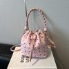 Bolso de Gran Capacidad para Ocio y Desplazamientos, Bolso de Hombro de Moda con Forma de Lazo, Bolso Tipo Cubo, Bolso Cruzado