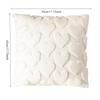 Valentine's Day Plush Pillow Cover with Heart Embroidery Jacquard Cushion for Sofa Living Room Decor (Pillow Not Included)