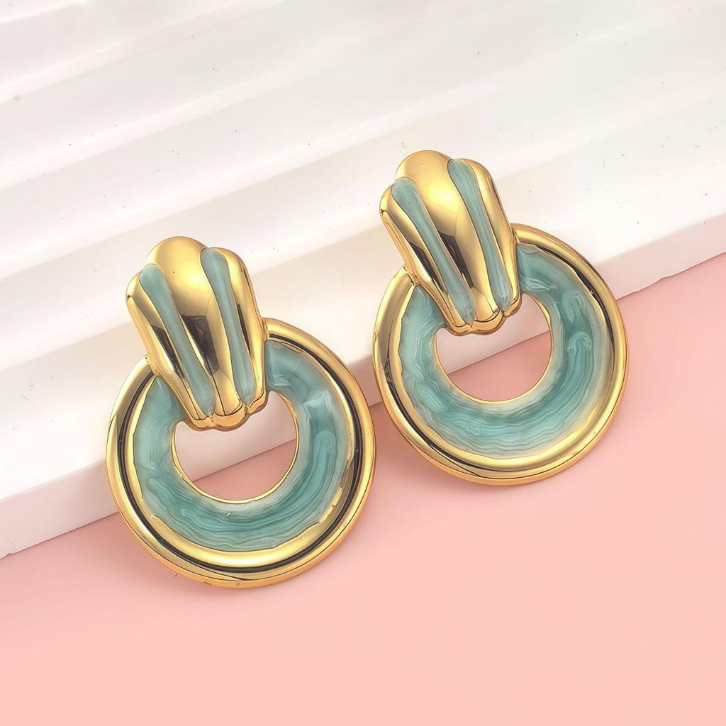 European Geometric Personality Earrings - Small, Exaggerated Styles In Light Luxury Stainless Steel Studs