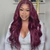 Fashionable Lace Wine Red Wig African Hot Selling Big Wavy Long Curly Hair Wig