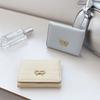 Solid Color Mini Portable Purse Bow Portable Card Holder Card Organizer  Female Lady Girl