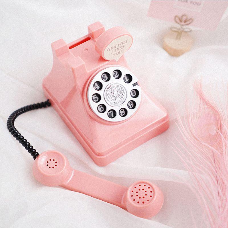 Pușculiță cu telefon drăguț retro Decor pentru casă Jucării creative pentru economii pentru copii Cadou pentru prieteni copii