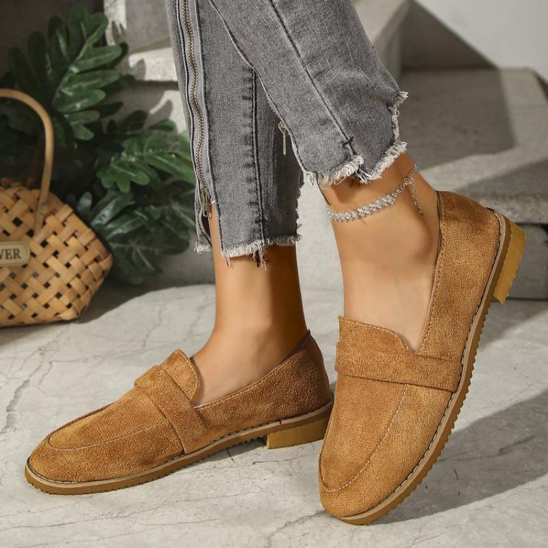 Large size casual single shoes women's spring and autumn new one-pedal low-heeled Doudou shoes women