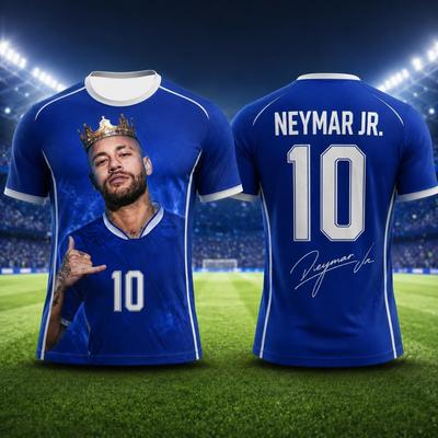 Limited Edition Neymar Summer 3D Print-on-cloth Family Sportswear Football Jersey T-shirt Suitable for Active Wear
