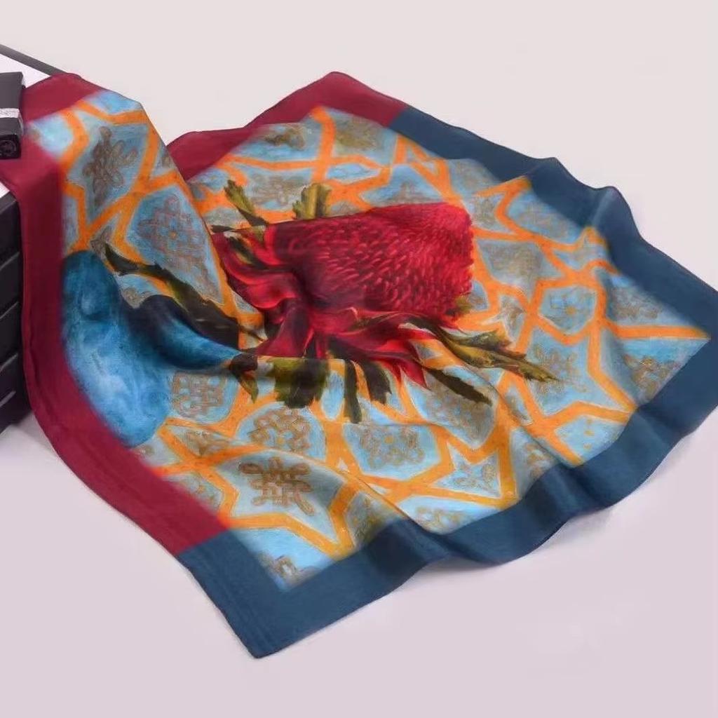 New 70x70cm Square Scarf Women Spring Summer Thin Sun Protection Neck Protection Tie Headband Versatile Scarves Party Gift