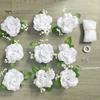 1 set Set de flori pentru mașină de nuntă Decorații elegante în stil european Instalare ușoară cu ventuză Flori artificiale pentru orice vehicul